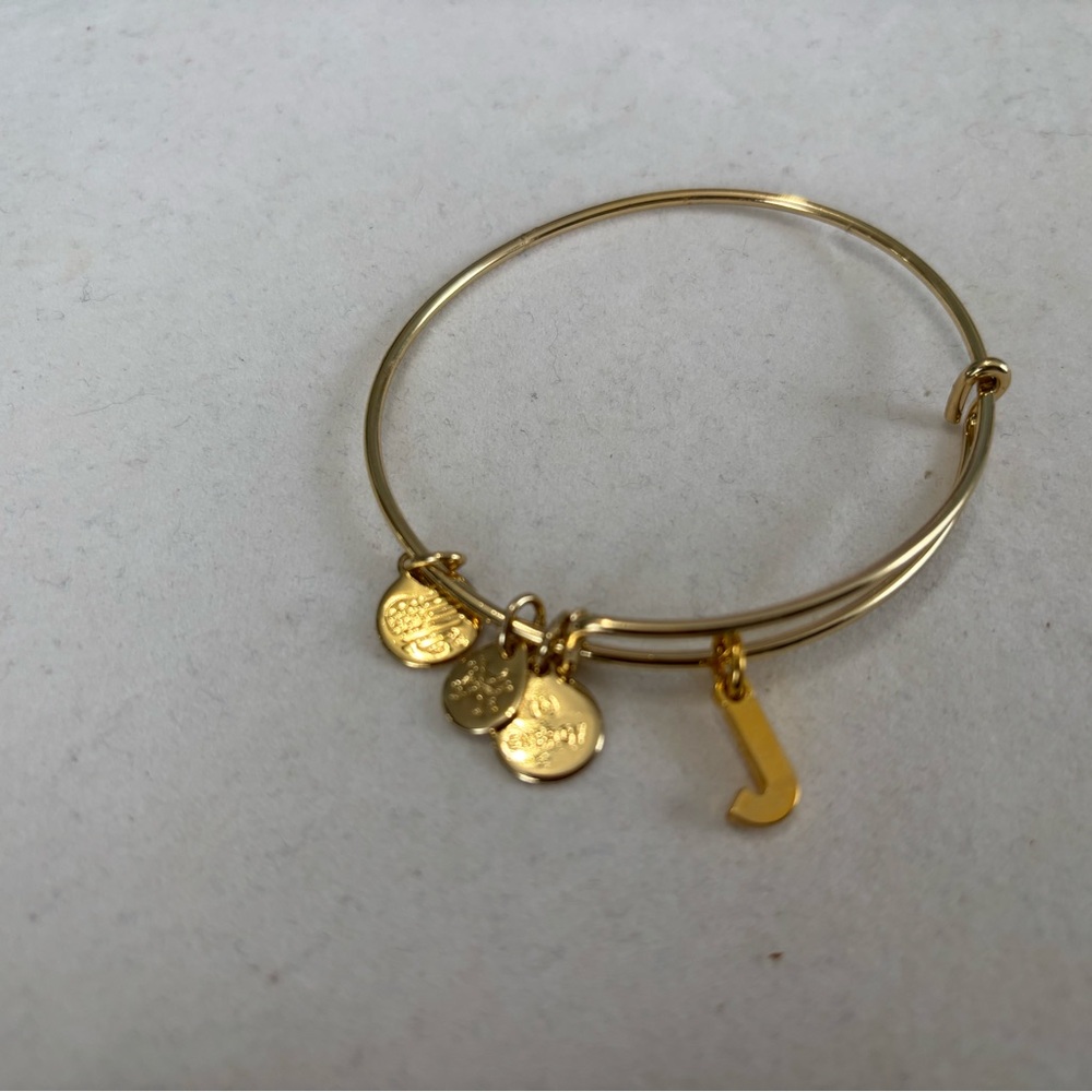 Alex and Ani Gold Initial Charm Bracelet